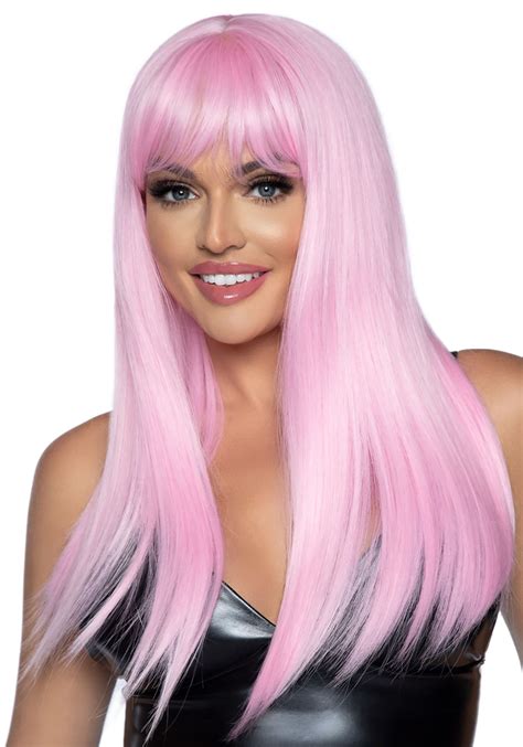 long wigs pink|pink synthetic wig.